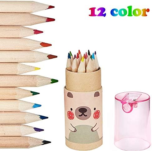 Outus Mini Çizim Kalemtıraş ile Çocuklar için Renkli Kalemler Karikatür Boyama Kalem Taşınabilir Kalemler Tüp Çocuk