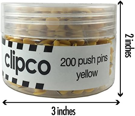 Clipco İtme Pimleri Kavanozu (200 Adet) (Sarı)