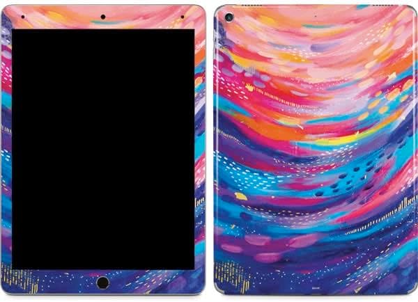 Skinit Çıkartma Tablet Cilt iPad Air 10.5 ile Uyumlu (2019) - Orijinal Olarak Tasarlanmış Gökkuşağı Dalgası Fırça