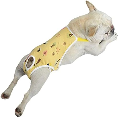 Köpek Sıhhi Külot Jartiyer, Pet Fizyolojik Pantolon Ayarlanabilir Rahat İç Çamaşırı Kadın Köpekler için (Sarı, L)
