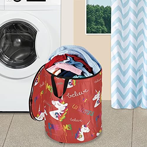 Noel Sevimli Unicorn Pop Up çamaşır sepeti kapaklı Katlanabilir Depolama Sepeti Katlanabilir çamaşır torbası Daire