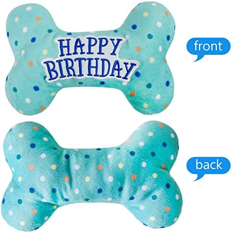 PrimePets Köpek Doğum Günü Oyuncakları, Peluş Köpek Kırışık Gıcırtılı Oyuncaklar, Köpek Doğum Günü Partisi Malzemeleri,