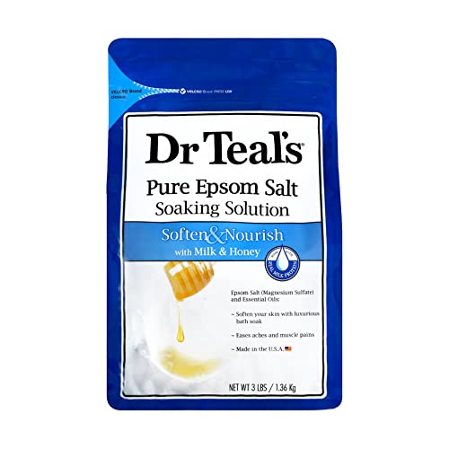Dr. Teal'ın Epsom Tuzu Islatma Solüsyonu, Süt ve Balla Yumuşatır ve Besler, 48 oz