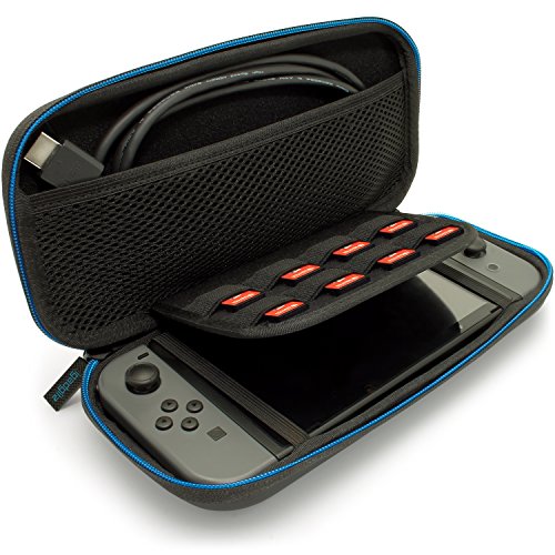 iGadgitz U6755-Nintendo Switch ile Uyumlu EVA Sert Kılıf Kapak-Siyah