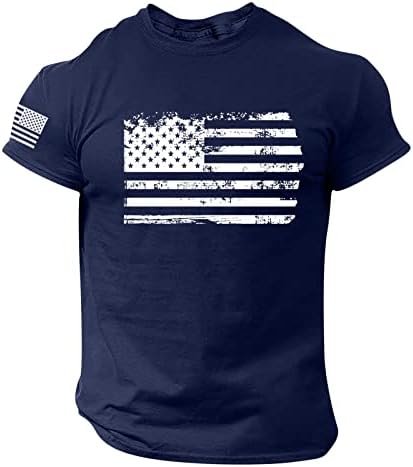 Vatansever Gömlek Erkekler için, Amerika Vatansever Bayrağı erkek Gömlek, Erkek Vatansever T Shirt Kısa Kollu 4th