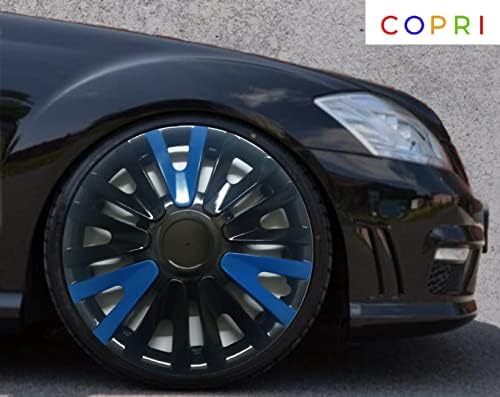 Copri 4 Set Jant Kapağı 13 inç Siyah-Mavi Jant Kapağı Geçmeli Opel/Vauxhall'a Uyar