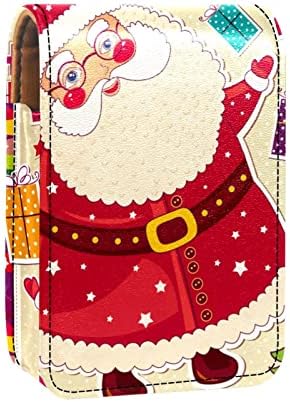 Zarif Noel Yeni Yıl Ruj Kılıfı Ruj kutu tutucu için Ayna ile Çanta kılıf çanta, 9.5x2x7 cm/3.7x0.8x2.7 inç