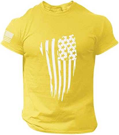 MIASHUI Ekstra Uzun T Shirt Erkekler için Erkek Bağımsızlık Günü Bayrağı Rahat Yumuşak ve Rahat Küçük T Shirt Ağır