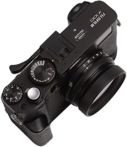 Haoge LUV-X54B Metal Lens Hood MC UV Koruma Multicoated Ultraviyole Lens Filtre Fujifilm Fuji X100V Kamera Siyah