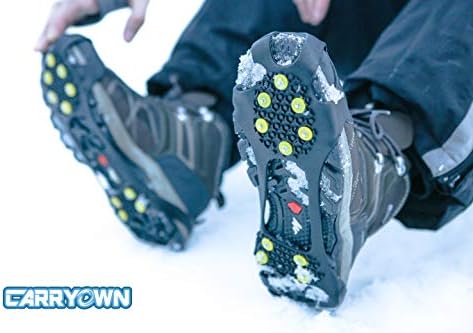 Carryown Buz Kar Sapları Çekiş Cleats Ayakkabı Buz Kaymaz Buz Cleats Ayakkabı ve Botlar için Buz Sivri Krampon (S,