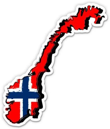 Norveç Ülke Şekli Norveç Bayrağı-3 vinil yapışkan-Araba Laptop için Su Şişesi Telefon Su Geçirmez Çıkartma