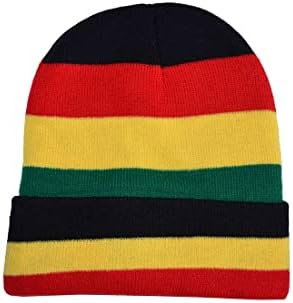 Nayt Rasta Çizgili Bere Şapka Reggae Siyah Kırmızı Sarı Yeşil