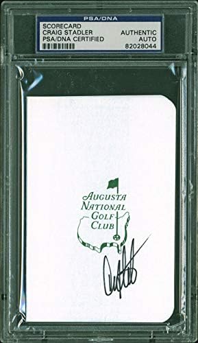 Craig Stadler İmzalı Augusta Ulusal Golf Kulübü Puan Kartı PSA / DNA Slabbed 3 İmzalı Golf Puan Kartları