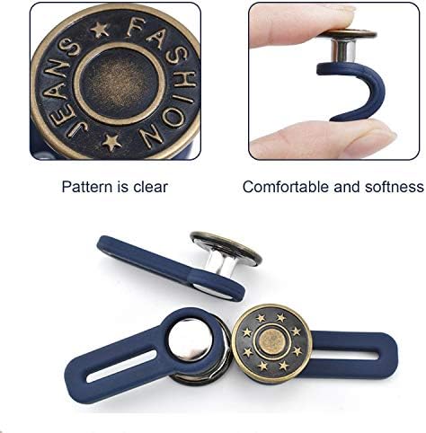 9 ADET Kemer Uzatıcılar Kot Düğmesi Genişletici Elastik Kauçuk Metal Düğme Düğmesi Bel Genişletici, pantolon Bel Genişletici
