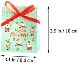 LIOOBO Noel Goody Depolama Kağıt Torbalar: Tatil Şeker Tedavi Noel Sınıfları için Etiket Çıkartmaları ile Advent Çanta