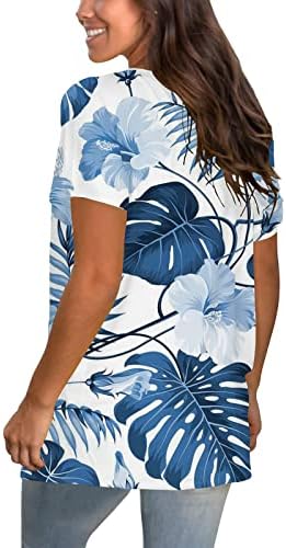 Bayan T Shirt Sonbahar yaz giysileri Kısa Kollu Derin V Boyun Pamuk Grafik Brunch Bluz Gömlek Genç Kızlar için 5O