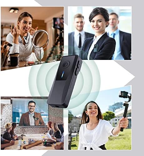 Kokujı Kablosuz Yaka Mikrofonu Sistemi Kulaklık 2.4 GHz Kablosuz Yaka mikrofonu iPhone Android için Uyumlu Tak ve