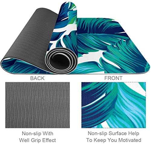 Siebzeh Boyama Mavi ve Yeşil Leves Premium Kalın Yoga Mat Çevre Dostu Kauçuk Sağlık ve Fitness Her Türlü Egzersiz