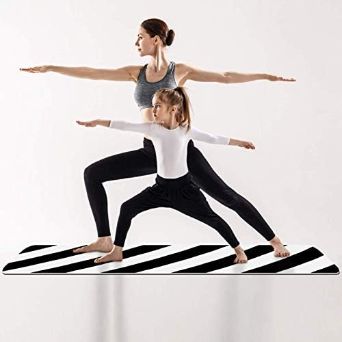 Siebzeh Siyah Beyaz Şerit Premium Kalın Yoga Mat Çevre Dostu Kauçuk Sağlık ve Fitness Kaymaz Mat Her Türlü Egzersiz