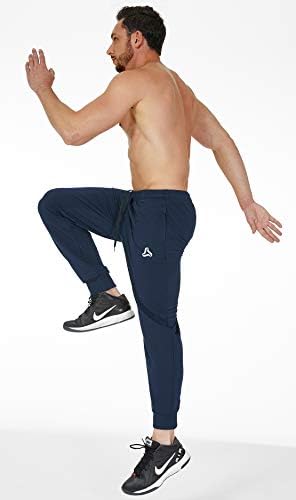 SILKWORLD erkek Sweatpants Fermuarlı Cepler Konik Atletik Salonu Jogger eşofman altları