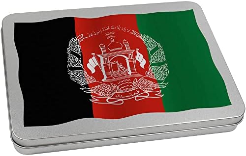 Azeeda 'Afganistan Bayrağı' Metal Menteşeli Kırtasiye Teneke / Saklama Kutusu (TT00190855)