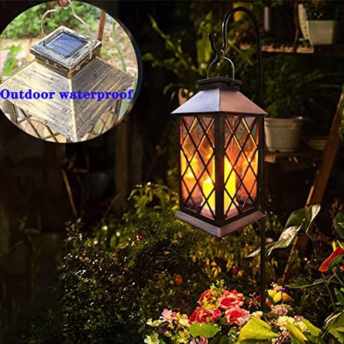 nanzhujin güneş fener açık, bahçe asılı fener - PVC su geçirmez 3 LED titrek alevsiz mum dekoratif ışıklar masa, açık,