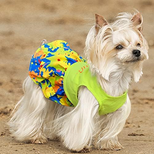 Fitwarm Köpek Hawaiian Elbise, Yaz Köpek Giysileri Küçük Köpekler için Kız, Pet Plaj Luau Kıyafet, Kedi Kostüm, Neon