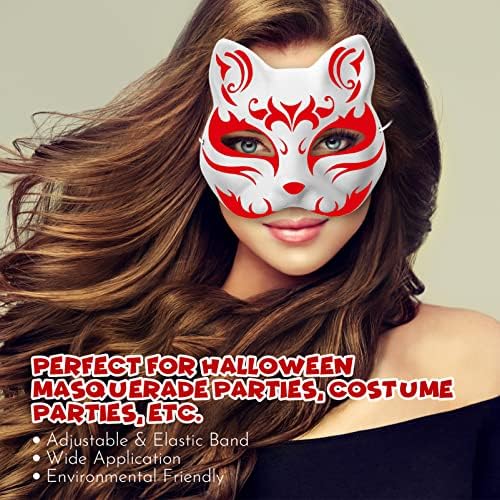 STOBOK Beyaz DIY Yüz Kağıt Maskeleri: 10 ADET Boyanabilir Yarım Yüz Maskeli Maskeleri, kedi Boş Tam Mardi Gras Cosplay