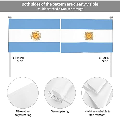 arjantin bayrağı Araba Bayrağı 12X18 İnç Çift Taraflı Araba Pencere Bayrağı Açık Araba Dekor Afiş
