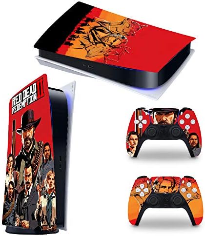 Kovboy Batı PS5 Cilt Konsol ve Kontrolörler için vinil yapışkan, Dayanıklı, Çizilmeye Dayanıklı, Kabarcıksız, PS 5