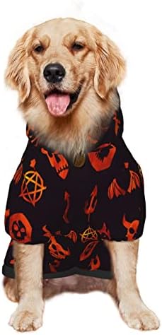 Büyük Köpek Hoodie Evil-Simge-Baphomet-Yangın Pet Giysi Kazak Şapka ile Yumuşak Kedi Kıyafet Ceket Xx-Büyük