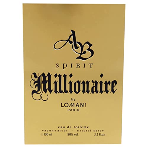 Erkekler için Lomani Ab Spirit Millionaire Eau De Toilette Sprey, Altın, 3,3 Ons