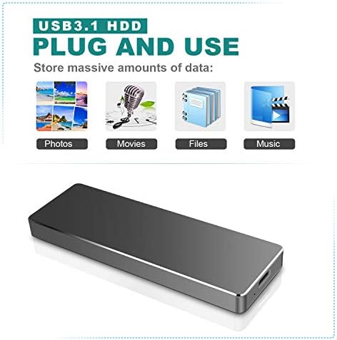 Harici Sabit Disk 2 TB Tipi C USB3.1 için PC, Mac, Wii U, Xbox (2 TB, Siyah)