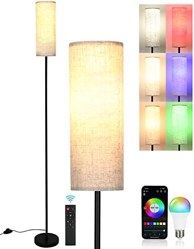Lightess RGBWW Akıllı LED Zemin Lambası Oturma Odası için, Kısılabilir Zemin Lambası Modern 67 Uzun Boylu Ayakta yatak