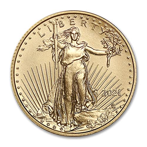 2021 1/4 oz Amerikan Altın Kartal Sikke Parlak Dolaşımsız Orijinal Amerika Birleşik Devletleri Nane Kutusu ve Orijinallik