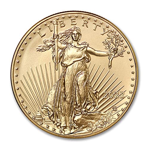 2022 Hiçbir Darphane İşareti 1/4 oz Amerikan Altın Kartal Sikke Parlak Dolaşımsız Orijinal Amerika Birleşik Devletleri