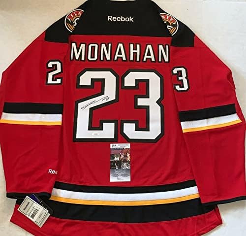 Sean Monahan imzalı Calgary Flames Reebok Premier XXL forması imzalı JSA İmzalı NHL Formaları