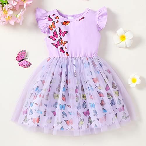 Akyzıc Toddler Tül Elbise Unicorn Kıyafet Doğum Günü Prenses Parti Kız Yaz Nedensel Tutu Etekler
