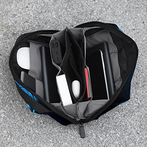Taşıma çantası Seyahat kılıf çanta USB kablo düzenleyici Cep Aksesuar Fermuar Cüzdan, Yangın Alev Kalp Aşk Mavi