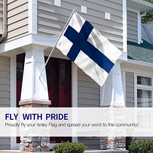 ANLEY Fly Breeze 3x5 Ayak Finlandiya Bayrağı-Canlı Renk ve Solmaya Dayanıklı-Tuval Başlığı ve Çift Dikişli-Fin Finn