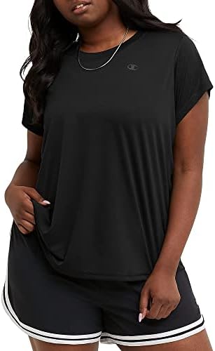 Şampiyonu kadın Artı Boyutu Crewneck Spor T Shirt, Artı Boyutu Nem esneklik Tee Gömlek Kadınlar için