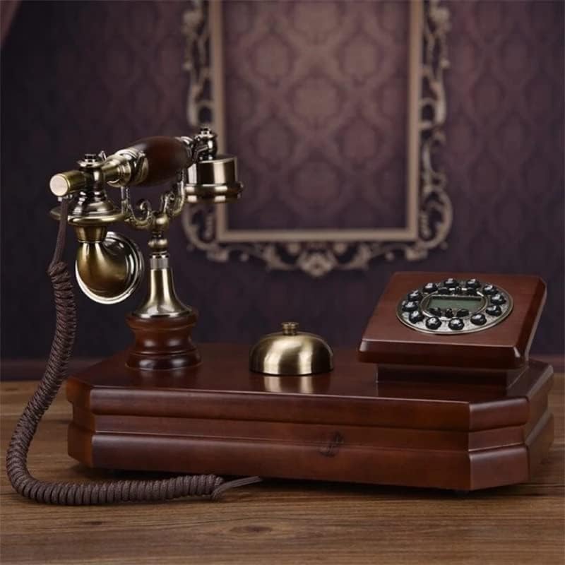 ZSEDP Antika Sabit Telefon Eski Moda Mekanik Çan Pastoral Retro Ev Ofis katı ahşap Sabit Telefon (Renk: Stil 1)