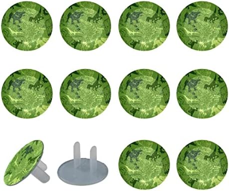 Elektrik Prizi Kapakları 12 Paket, plastik Tapalar Kapakları Soket Koruyucu Güvenlik Kapakları-Dikişsiz Yeşil Kamuflaj