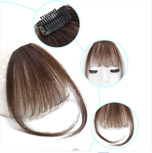 Klipsli postiş %100 % gerçek insan saçı klipsli postiş Tapınaklar ile saçak patlama saç parçaları kavisli patlama