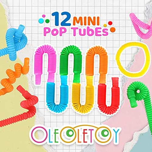 Pop Tüpler Mini 12 Paket Plastik Streç Pop Eğlenceli Oyuncaklar Bebekler için Duyusal Stres Giderici Fidget Pop Tüpler