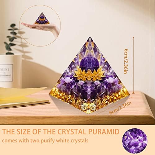 Orgon Piramidi Şifa Kristali, Kristaller Piramit Çiçek Ametist şifa taşları Akik Stresi Azaltmak için, Terapi Meditasyon