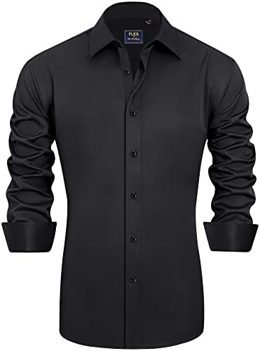 J. Ver erkek Rahat Uzun Kollu Streç Elbise Gömlek Kırışıksız Düzenli Fit Düğme Aşağı Gömlek