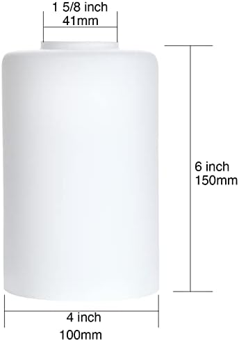 GoldSwift 3 Paket Buzlu Opal Beyaz Cam Abajur Değiştirme Küre ve aydınlatma armatürleri için Kapaklar, 6 Boyunda,