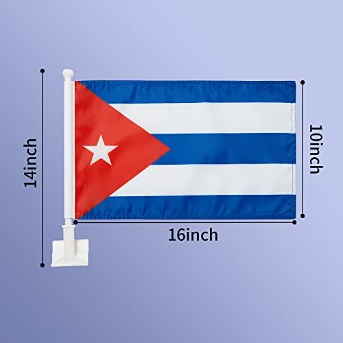 2 Paket Araba Bayrakları ,Araba Bayrağı Küba Bayrağı Küba Bayrağı ve Araba Bayrağı Direği ile Açık, Araba Logosu Pencere