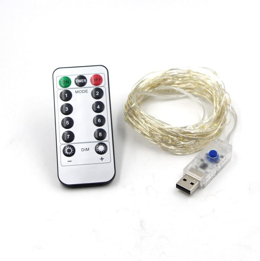 1 ADET sıcak beyaz USB fişi 10 M (32.8 ft/100LED peri dize ışıklar DIY bakır tel parti